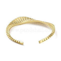 Brass Micro Pave Cubic Zirconia Cuff Bangles&nbsp;BJEW-D039-09G