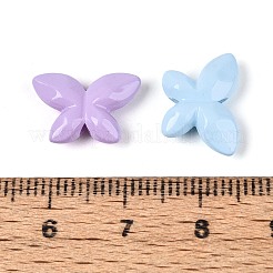 不透明なアクリルビーズ  蝶  ミックスカラー  10x15x4mm  穴：1.5mm&nbsp;SACR-T035-33M