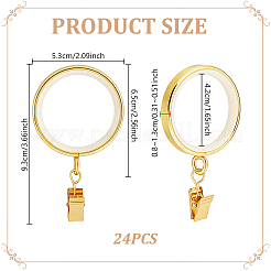 24Pcs Iron & PP Plastic Hanging Curtain Hooks&nbsp;FIND-GA0008-52G