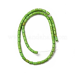 合成ターコイズビーズ連売り  染め  コラム  黄緑  6x4mm  穴：1mm  約64個/連  15.5インチ&nbsp;X-TURQ-G120-4x6mm-08
