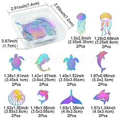 20Pcs 10 Styles Ion Plating(IP) 304 Stainless Steel Etched Metal Embellishments Pendants&nbsp;STAS-FS0001-53