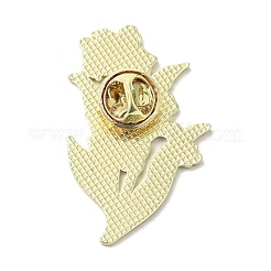 合金ブローチ  服やバックパック用の花のエナメルピン  ライラック  42.5x32.5mm&nbsp;JEWB-I032-14G-04