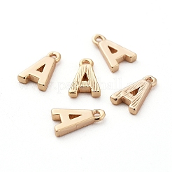 真鍮製チャーム  文字L  ニッケルフリー  18KGP本金メッキ  文字.a  8.5x5x1.5mm  穴：0.8mm&nbsp;X-KK-S350-167A-G