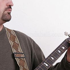 エスニック風ポリエステルリボン  ジャカードリボン  チロリアンリボン  フラット  シエナ  菱形模様  2インチ（50mm）  約10ヤード/ロール&nbsp;OCOR-WH0077-37A