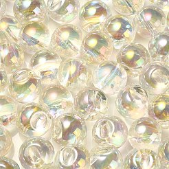 UVメッキレインボー虹色アクリルビーズ  丸い鈴丸ビーズ  クリアAB  16.5x16.5mm  穴：3.5mm&nbsp;OACR-F006-08H