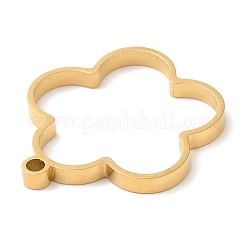 304ステンレススチールオープンバックベゼルフラワーペンダント  UVレジンDIY用  エポキシ樹脂  プレスジュエリー  18KGP本金メッキ  30x27.5x3mm  穴：2.2mm  内径：22.5x25.5mm&nbsp;STAS-Z040-13G