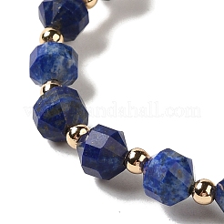 Faceted Natural Lapis Lazuli Stretch Beaded Bracelets&nbsp;BJEW-P318-01G-05