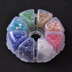 ブレスレットやネックレス用のプラスチックボックスDIYのジュエリーセット  1BOX様々な色のガラスビーズ  合金アクリルペンダントと韓国弾性水晶の線  素敵なウェディングドレスエンジェルダングル  カラフル  6x4mm  穴：1mm&nbsp;DIY-CP00025