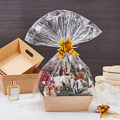 Rectangle Clear OPP Cellophane Candy Packing Bags with Trapezoid Paper Tray and Ribbon&nbsp;AJEW-WH0434-79