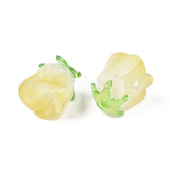 プラスチックビーズ  花  シャンパンイエロー  15x14x14mm  穴：1.2mm&nbsp;KY-N015-036A
