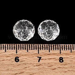 K9ガラス  模造オーストリアクリスタルビーズ  グレードAAA  多面カット  ロンデル  透明  10x7mm  穴：0.9~1mm&nbsp;SWAR-F068-8x10mm-01