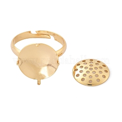 Brass Adjustable Ring Findings&nbsp;KK-K382-15B-G