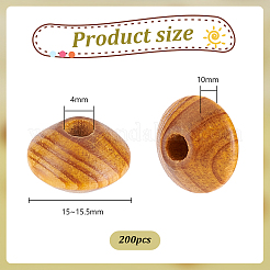 Wood European Rondelle Beads&nbsp;WOOD-WH0029-52