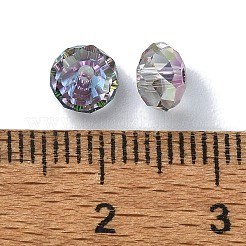 Ab色のメッキガラスビーズ  ファセットロンデル  スレートグレイ  6x4mm  穴：1.4mm&nbsp;EGLA-P059-03A-AB04