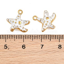 304ステンレススチールエナメルチャーム  ヒトデのチャーム  イオンプレーティング（ip）  18KGP本金メッキ  ホワイト  13x13.5x4.5mm  穴：1.2mm&nbsp;SA-CBAF5D5-17G-02