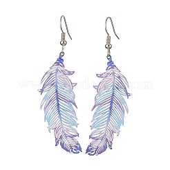 201 Stainless Steel Feather Dangle Earrings&nbsp;EJEW-JE05265