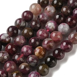天然石トルマリンビーズ連売り  ラウンド  6~6.8mm  穴：0.7mm  約59~60個/連  15.28~15.43（38.8~39.2センチメートル）&nbsp;G-L637-A01-6mm