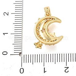 Brass Micro Pave Clear Cubic Zirconia Pendants&nbsp;KK-C264-12D-G