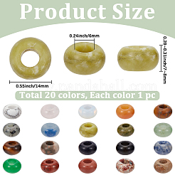 20Pcs 20 Styles Natural & Synthetic Mixed Gemstone European Beads&nbsp;G-PA0002-35