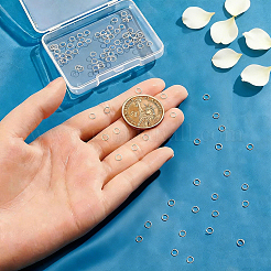 100 個 925 スターリングシルバーオープン丸カン  丸い輪  銀  4x0.3mm  内径：3mm&nbsp;STER-GA0001-48