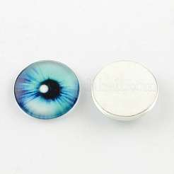 Half Round/Dome Dragon Eye Pattern Glass Flatback Cabochons for DIY Projects&nbsp;GGLA-Q037-8mm-M41