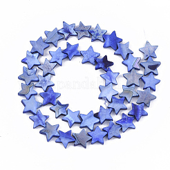 淡水シェルビーズ連売り  染め  スター  藤紫色  12x12.5x3mm  穴：1mm  約35個/連  15.55インチ（39.5cm）&nbsp;SHEL-S276-31B