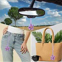 Handmade Polyester Flower Pendant Decorations&nbsp;HJEW-WH20020-011A