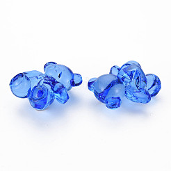 透明なアクリルビーズ  クマ  ブルー  26.5x24.5x15mm  穴：3mm  約135個/500g&nbsp;MACR-S373-71-B03