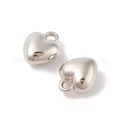CCBプラスチックペンダント  ハート  プラチナ  11x9.5x5.5mm  穴：1.6mm&nbsp;CCB-N006-33P