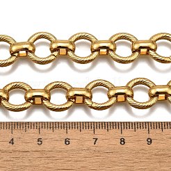 304 Stainless Steel Twisted Ring Link Chain Necklaces&nbsp;NJEW-R023-12G