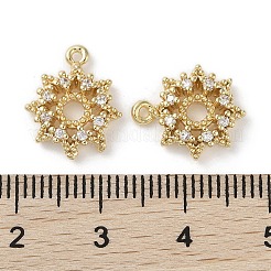 Brass Micro Pave Clear Cubic Zirconia Charms&nbsp;KK-G491-12G