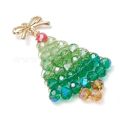 Golden Glass & Alloy Pendants&nbsp;PALLOY-JF02987