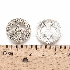 ピースサイン合金クリスタルラインストーンビーズ  銀色のメッキ  20x5mm  穴：2mm&nbsp;LS-RB-J451-01S