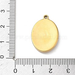 304ステンレススチール製のプリント宗教ペンダント  聖家族の模様のチャームが付いた楕円形  イオンプレーティング（ip）  18KGP本金メッキ  23.5x16x3mm  穴：1.8mm&nbsp;STAS-G387-03G-11