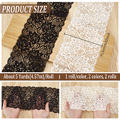 2 Rolls 2 Colors Nylon Lace Trim&nbsp;OCOR-NB0002-68