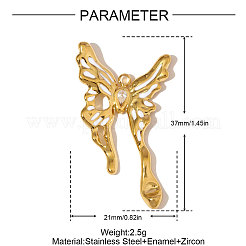 304 Stainless Steel Clear Cubic Zirconia Pendants&nbsp;STAS-OY006-65G