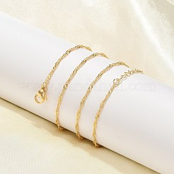 Brass Singapore Chain Necklaces for Women&nbsp;NJEW-Q020-01G