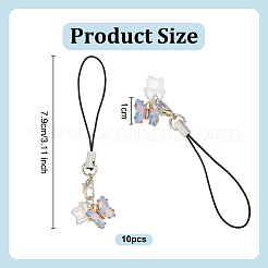 10Pcs Alloy Glass Mobile Straps&nbsp;HJEW-OC00121
