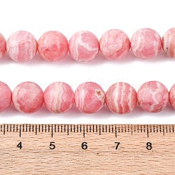 天然石ロードクロサイトビーズ連売り  ラウンド  9~10mm  穴：1mm  約44個/連  15.1インチ（38.5cm）&nbsp;G-J369-03-10mm-A