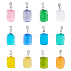 12Pcs 12 Colors Cat Eye Pendants&nbsp;CE-TA0001-04