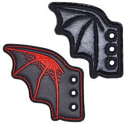 2 Pairs 2 Styles Halloween Imitation Leather Shoe Buckle for DIY Shoe Accessory&nbsp;AJEW-GF0011-82C