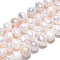 天然養殖淡水パールビーズ連売り  ポテト  貝殻色  4.5~6.5x4~6.5mm  穴：0.6mm  約60~73個/連  12.36~13.66インチ（31.4~34.7cm）&nbsp;X-PEAR-N013-05H