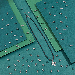 304ステンレススチールコードエンド  エンドキャップ  コラム  ステンレス鋼色  10x4mm  穴：1mm  内径：3mm&nbsp;STAS-UN0009-36P