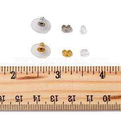 真鍮ピアスキャッチ  プラスチック製のピアスキャッチで  プラチナ·ゴールデン  4~11x4~11x2~7mm  穴：0.5~1mm&nbsp;FIND-FS0003-67