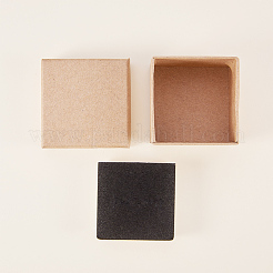 厚紙のジュエリーボックス  スポンジで  リングのために  正方形  淡い茶色  5x5x3.2cm&nbsp;X-CBOX-R036-09
