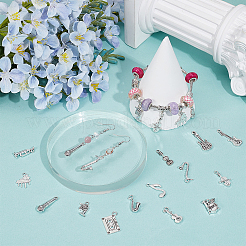 112pcs14スタイルチベットスタイルアロイペンダント  音楽のテーマ  アンティークシルバー  16.5~31x7.5~17x2~6mm  穴：1.5~2.5mm  8個/スタイル&nbsp;FIND-UN0010-31