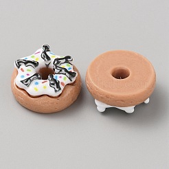 不透明な樹脂模倣食品カボション  ドーナツ  カラフル  23x10mm&nbsp;CRES-CJC0020-04D