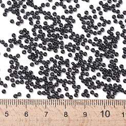 11/0 ガラスシードビーズ  焼き付け塗料  不透明色  ラウンド  ブラック  2x1.5mm  穴：0.8mm  約100g/ボックス&nbsp;SEED-PH0003-01