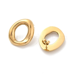 304ステンレススチール製オーバルスタッドピアス  18KGP本金メッキ  31x25mm&nbsp;EJEW-M073-06G