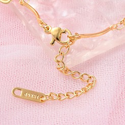 女性用304ステンレススチールチャームブレスレット  カニカン付き  ゴールドカラー  混合図形  8-1/8インチ（20.5cm）&nbsp;BJEW-S157-07G-H